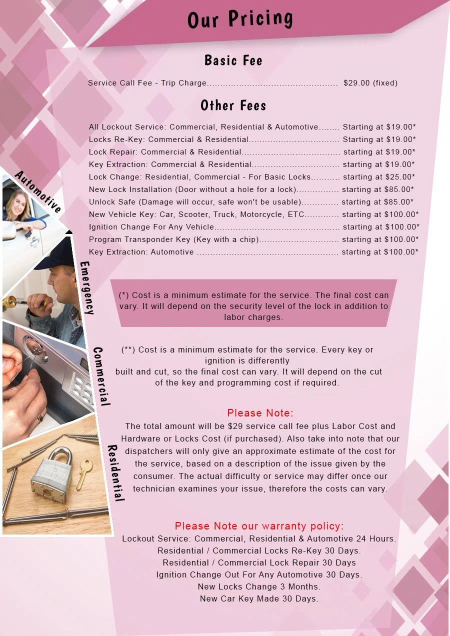 International Lock & Key Shop, Santa Ana, CA 714-548-3060 - price-list-n-59m